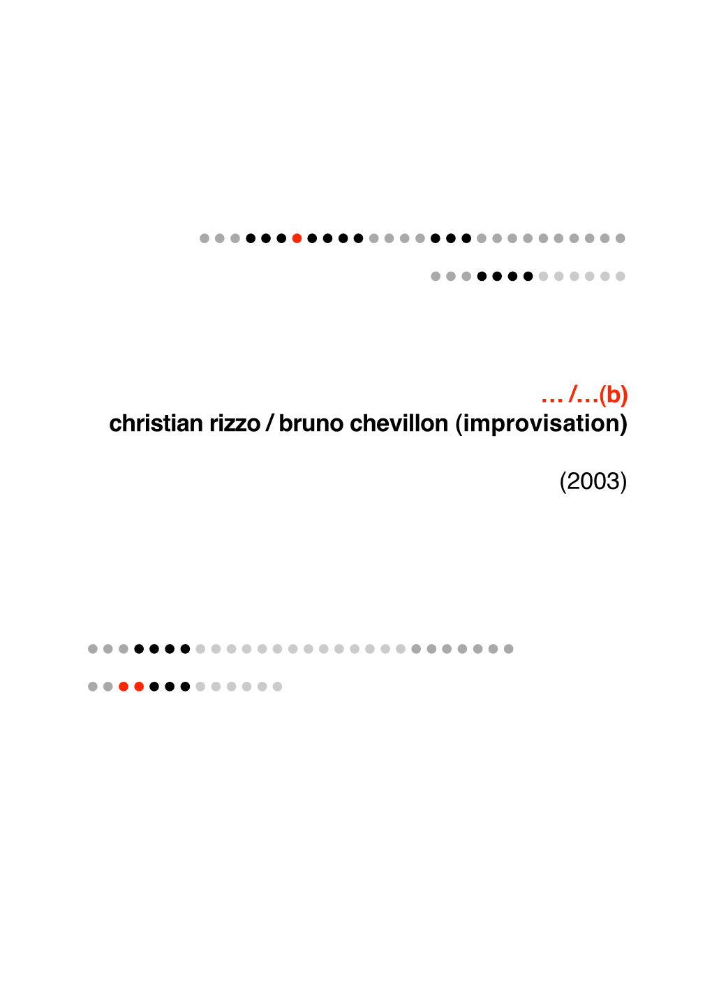 Christian Rizzo / Bruno Chevillon (Improvisation)