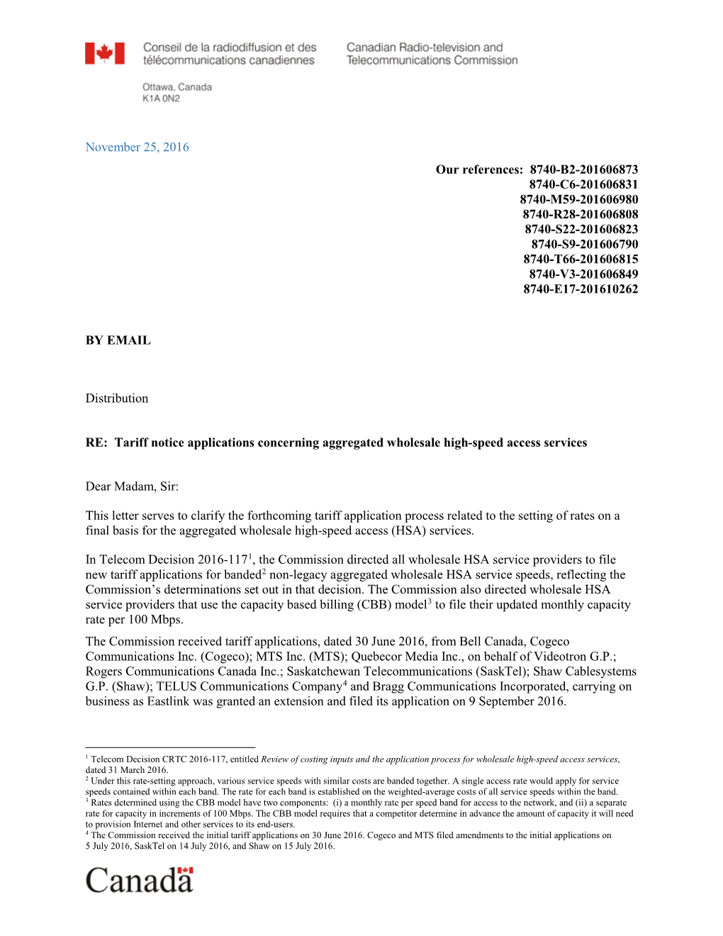 New CRTC Letterhead