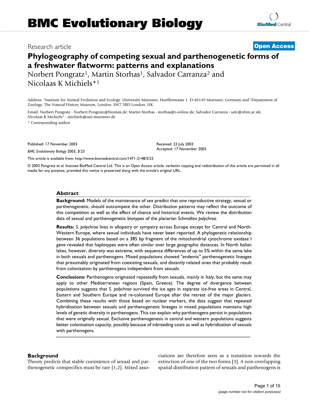 Phylogeography of Competing Sexual and Parthenogenetic Forms of A