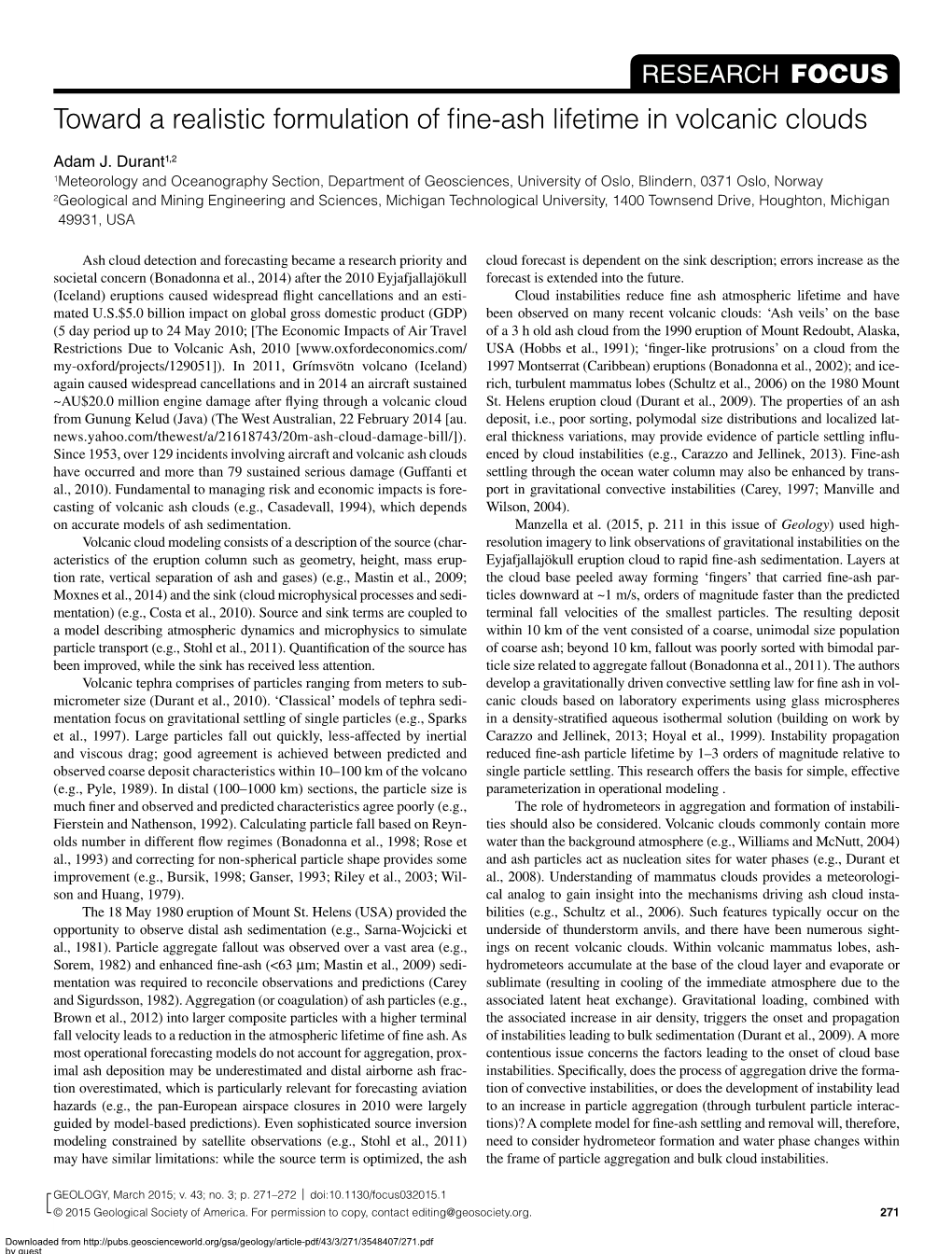 Toward a Realistic Formulation of Fine-Ash Lifetime in Volcanic Clouds S