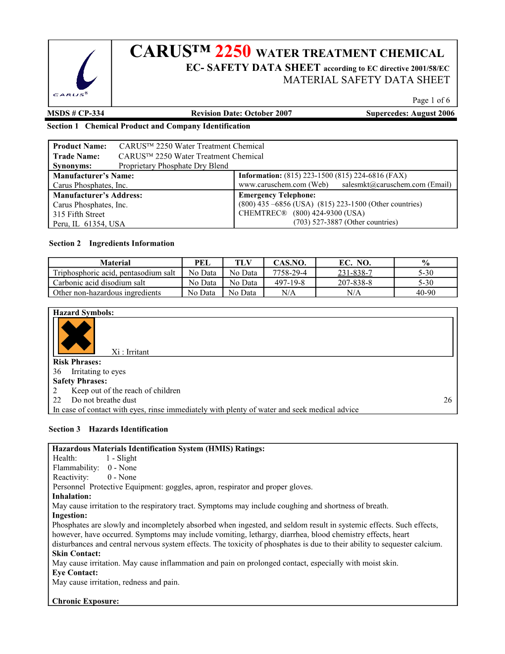 Carus Chemical Company s3