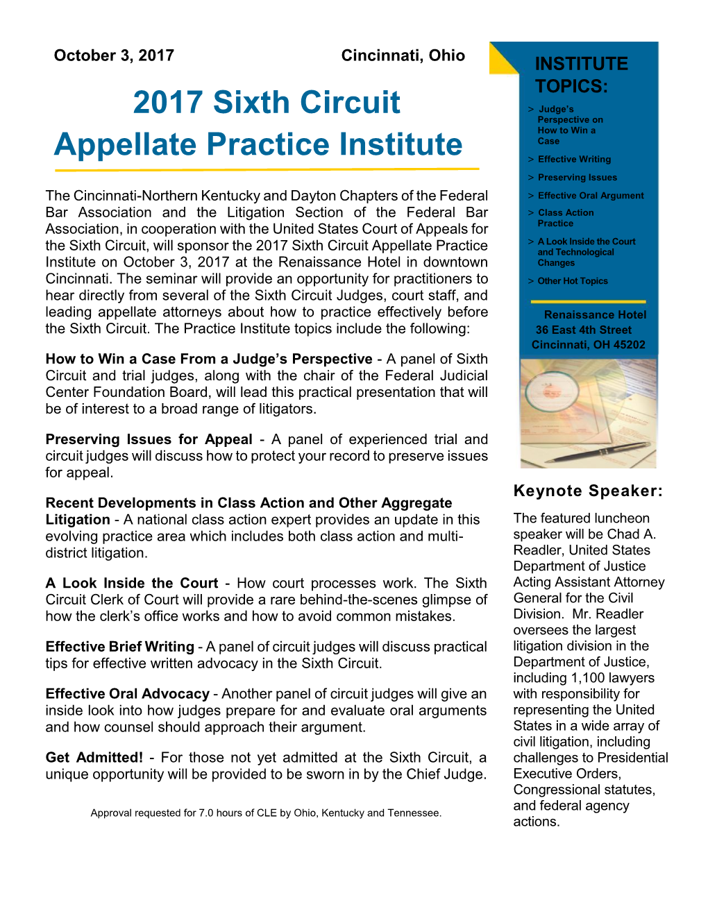 2017 Sixth Circuit Appellate Practice Institute
