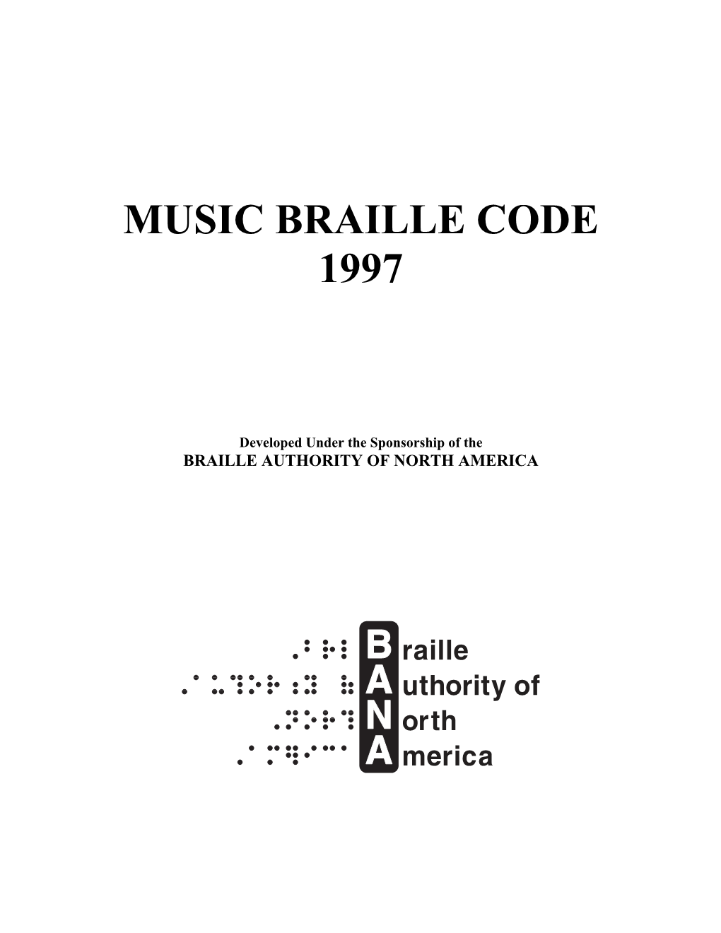 Music Braille Code 1997