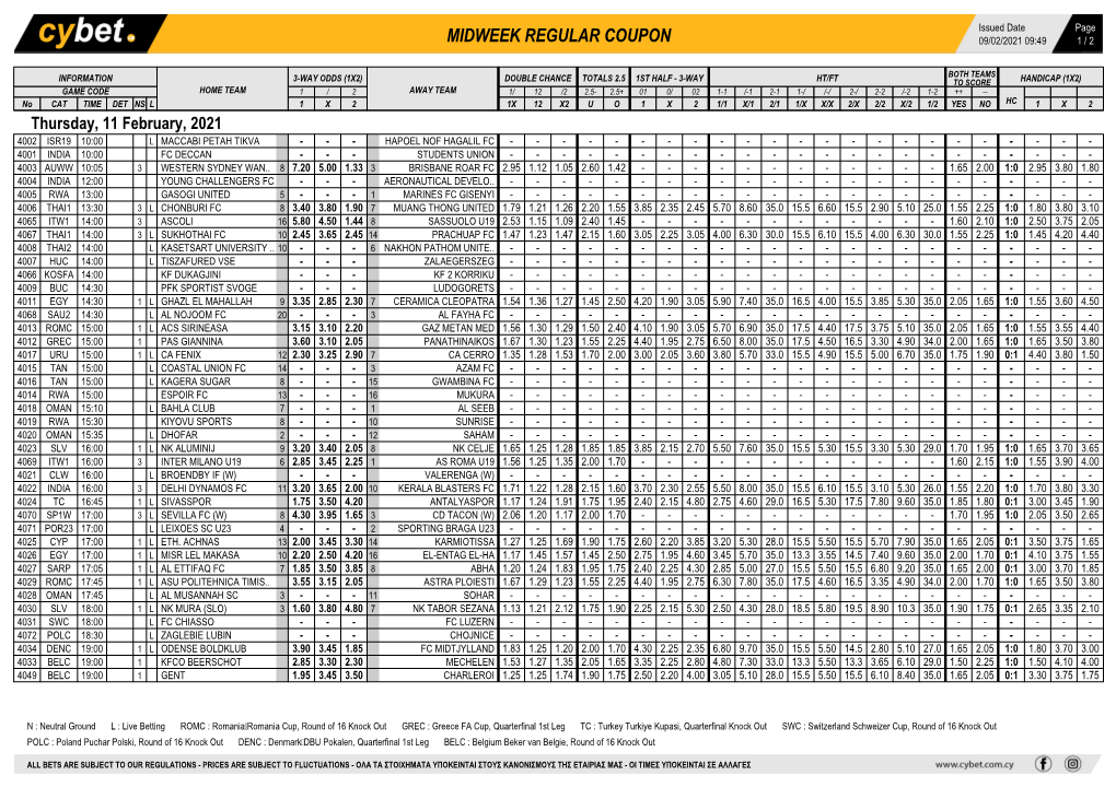 Midweek Regular Coupon 09/02/2021 09:49 1 / 2