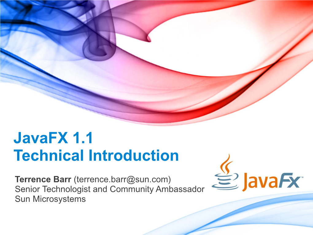 Javafx 1.1 Technical Introduction