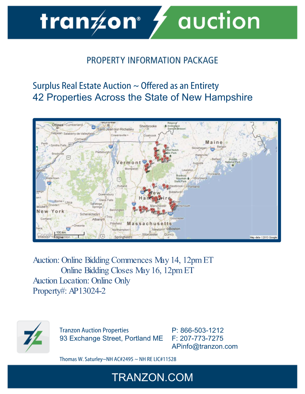 Tranzon Auction Properties Note