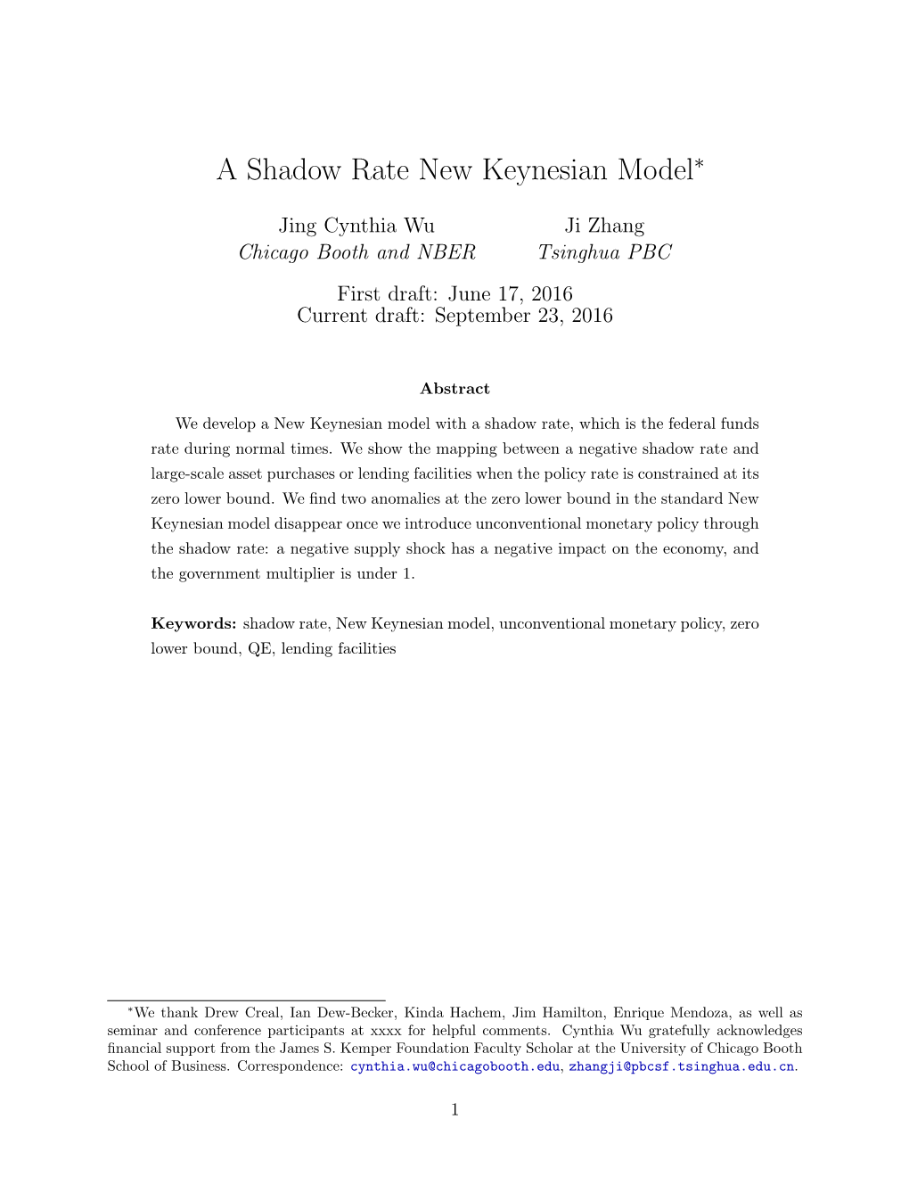 A Shadow Rate New Keynesian Model∗