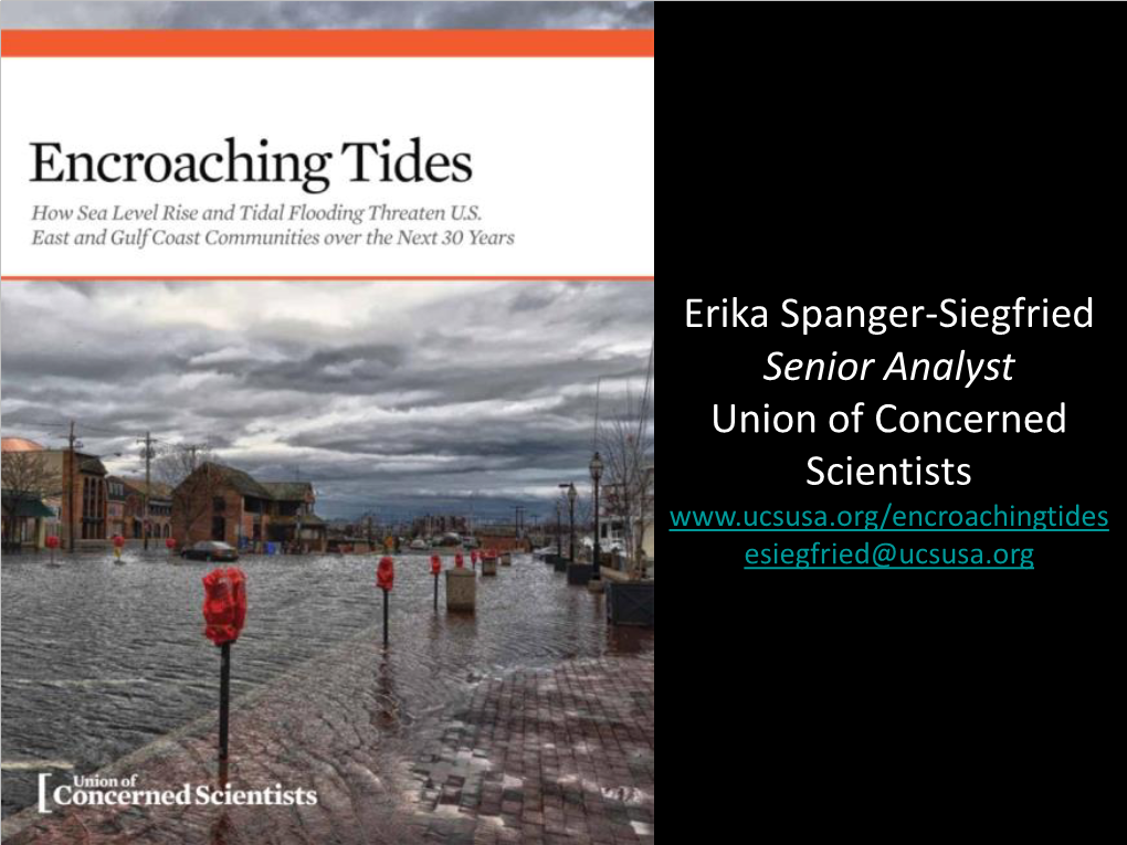 Encroaching Tides: How Sea Level Rise and Tidal Flooding Threaten