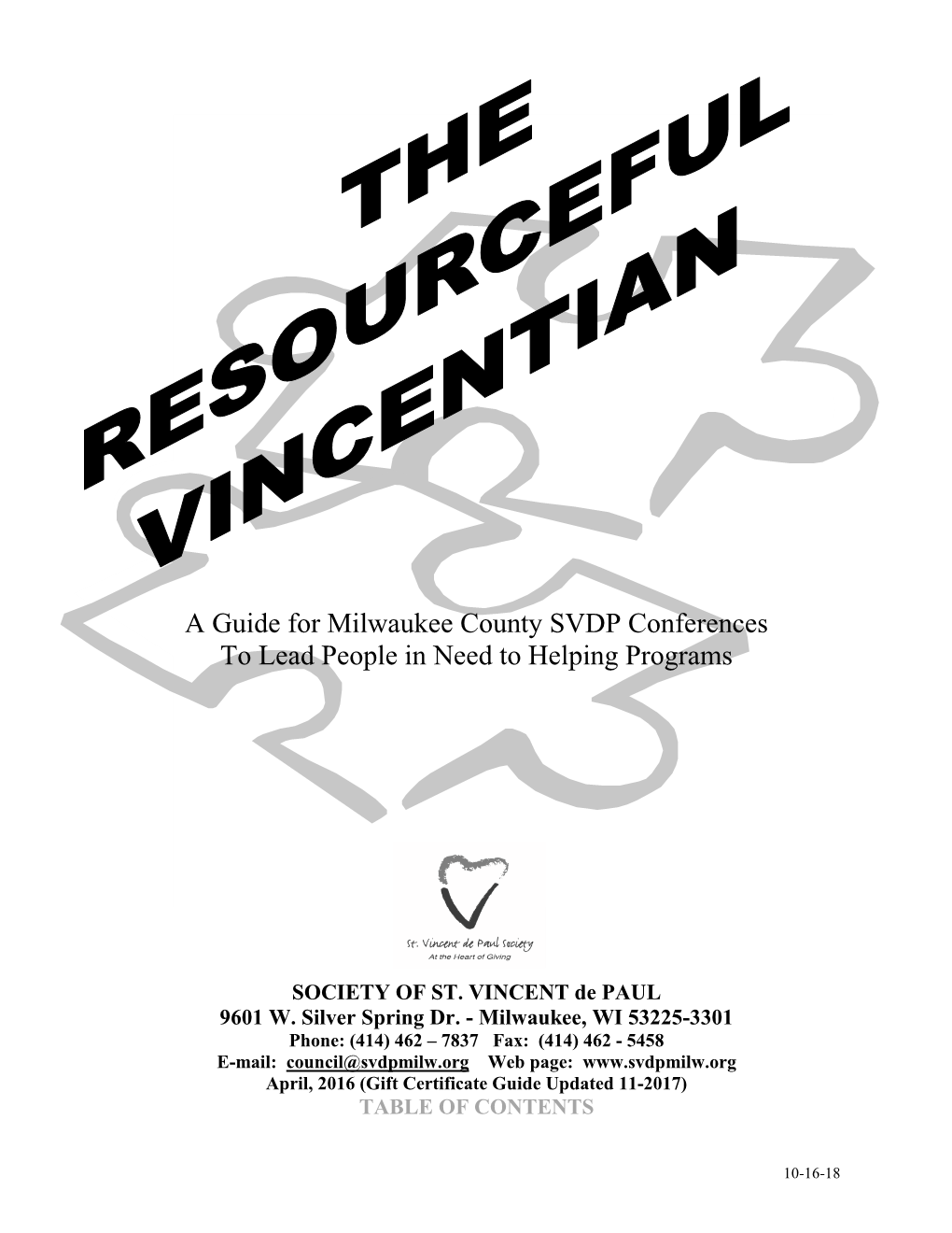 A Guide for Milwaukee County SVDP Conferences to Lead People in Need to Helping Programs