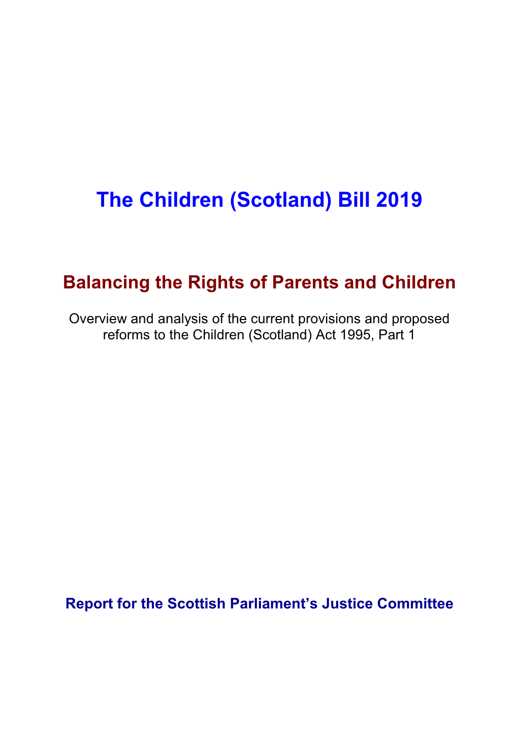 The Children (Scotland) Bill 2019