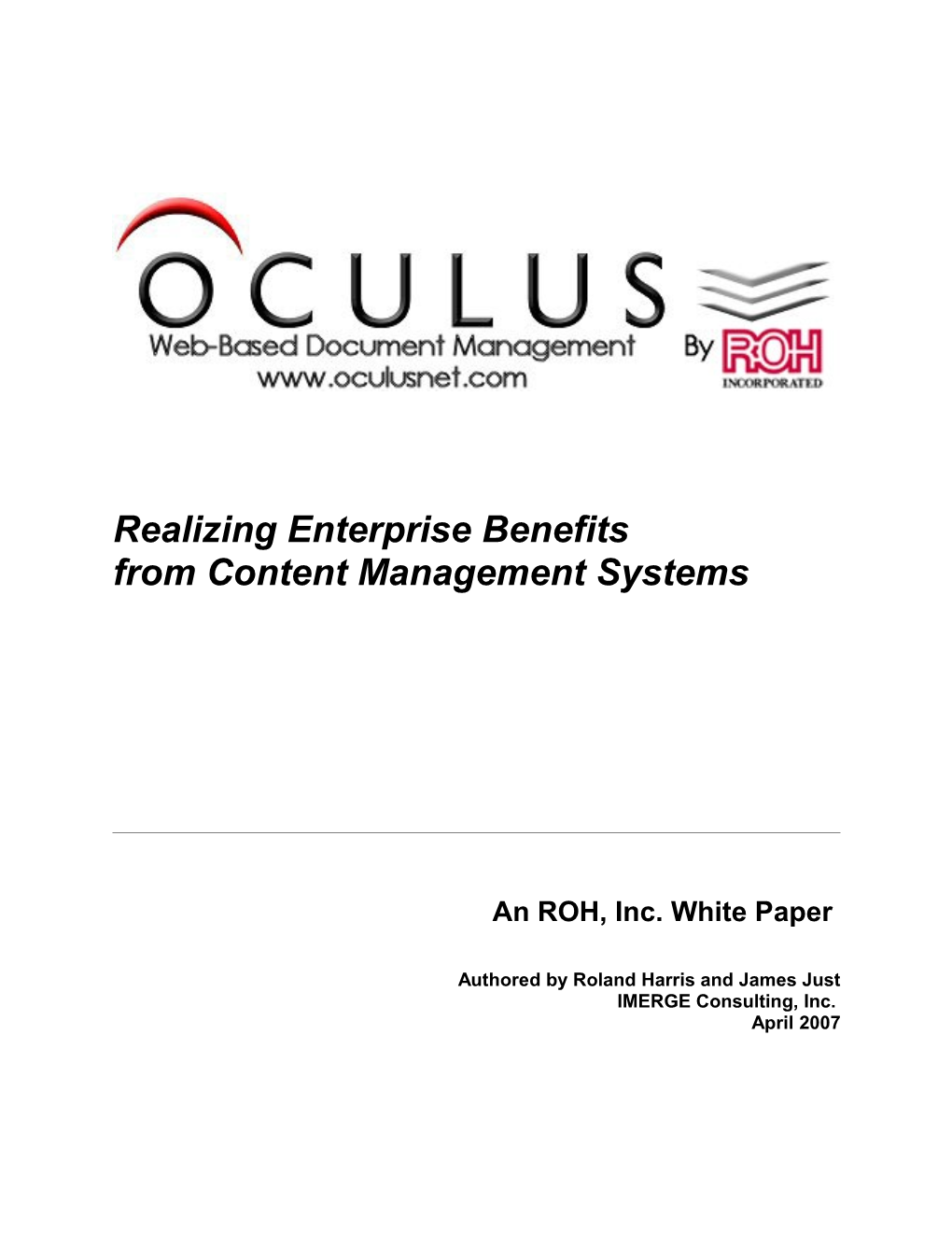 Realizing Enterprise Benefits from Content Management Systems