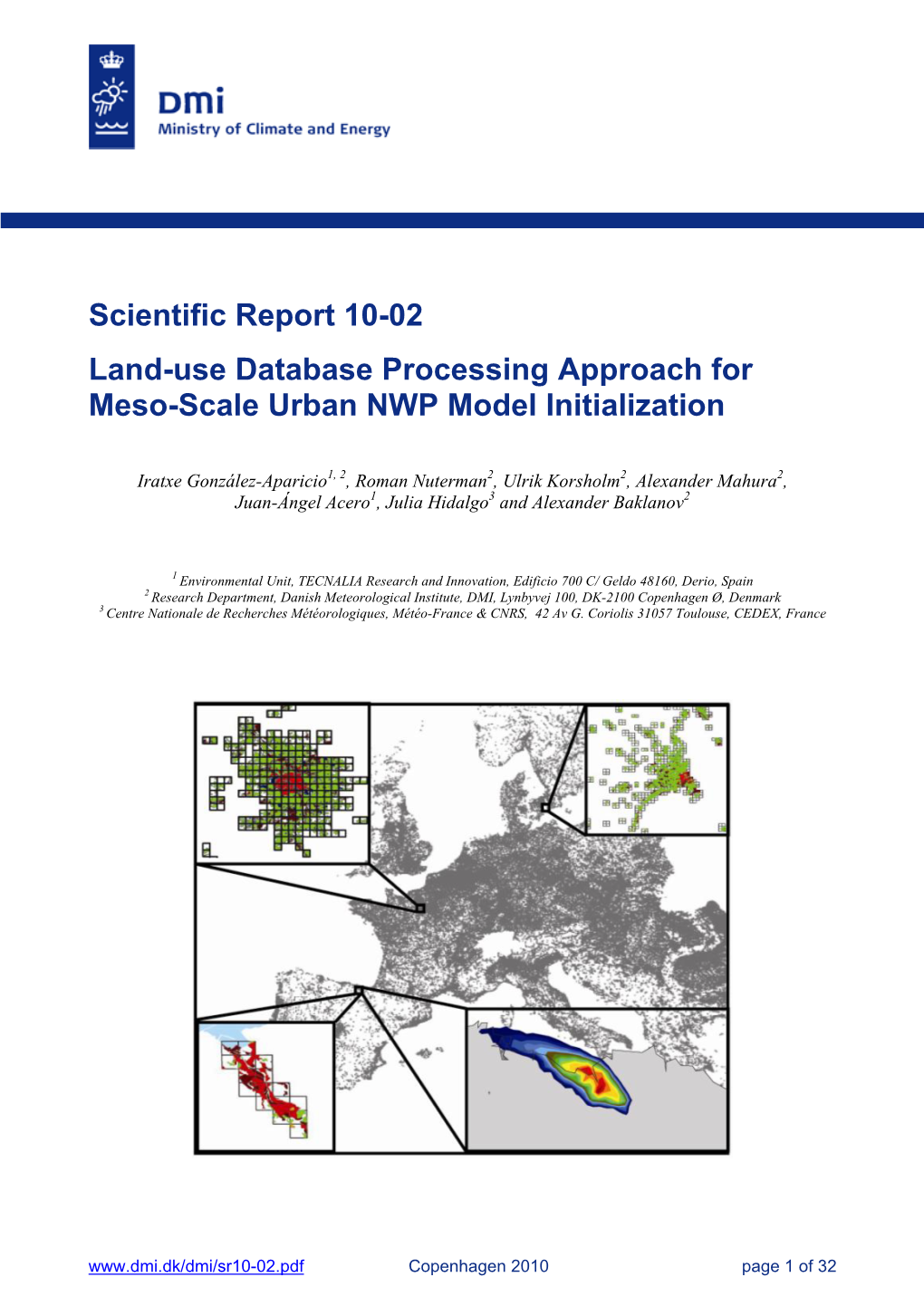 Scientific Report 10-02 Land-Use Database Processing Approach for Meso-Scale Urban NWP Model Initialization