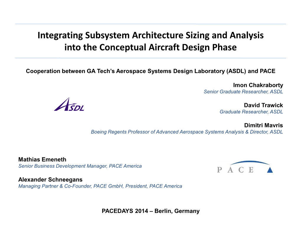 Integrating Subsystem Architecture Sizing and Analysis Into the Conceptual Aircraft Design Phase