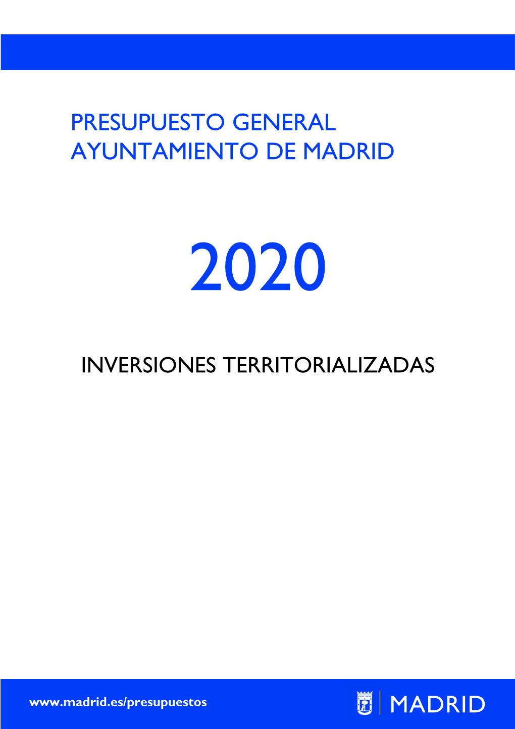 Presupuesto 2020 Inversiones Territorializadas