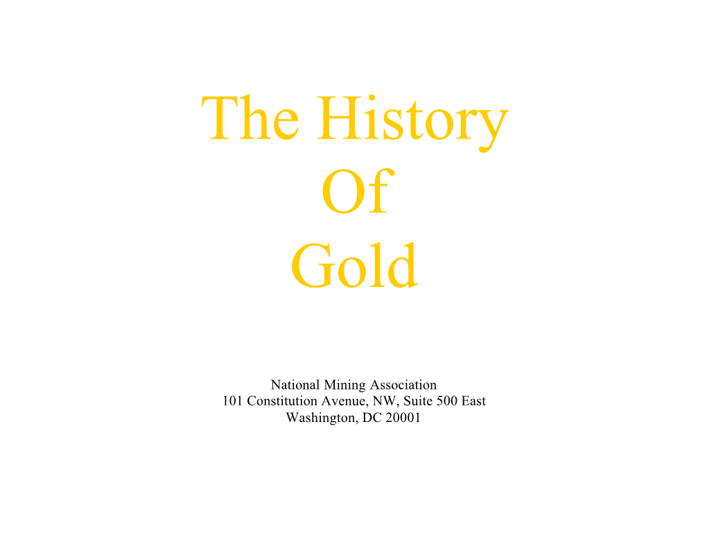 The History of Gold