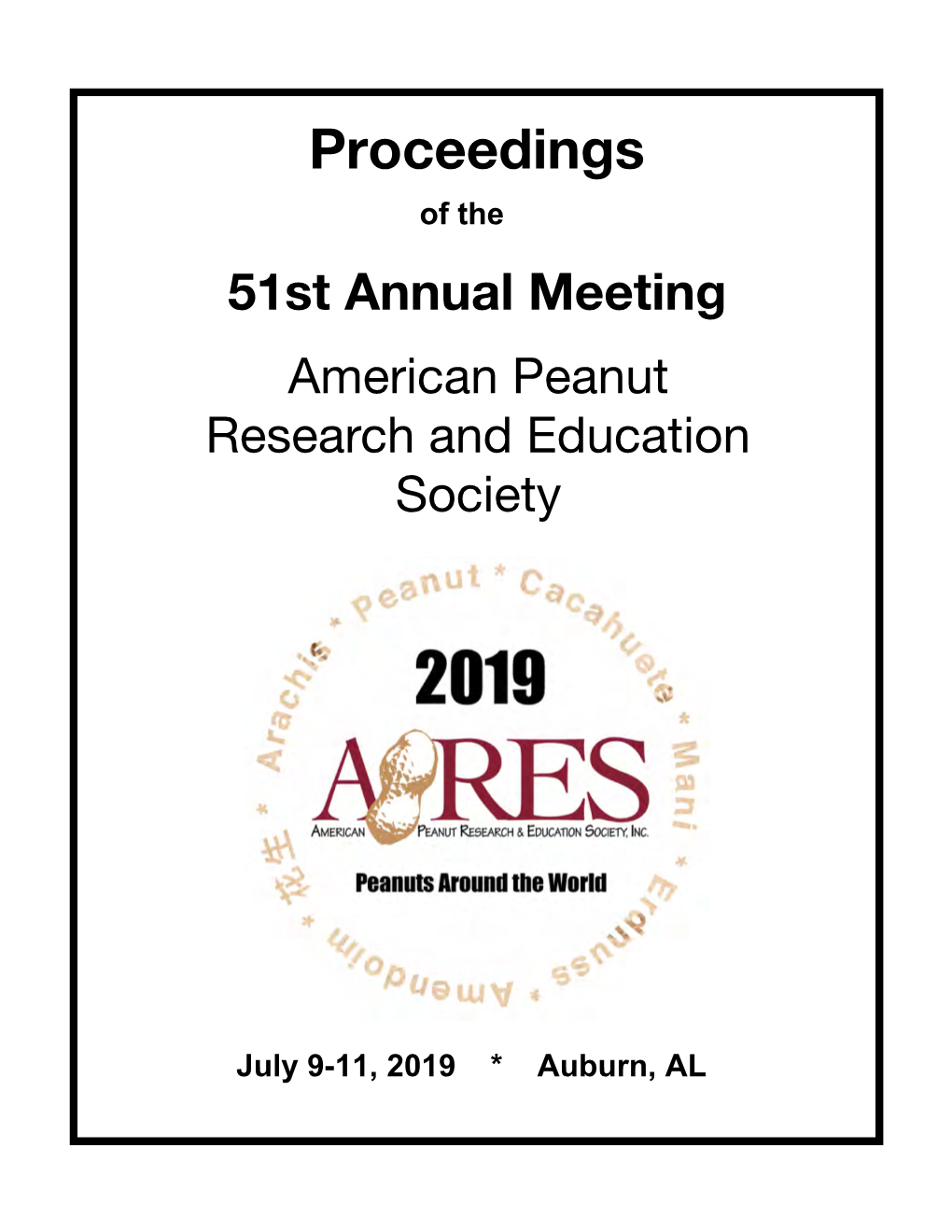 2019 APRES Proceedings, Auburn, AL