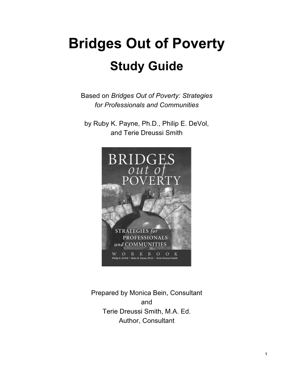 STUDY GUIDE: Bridges out of Poverty