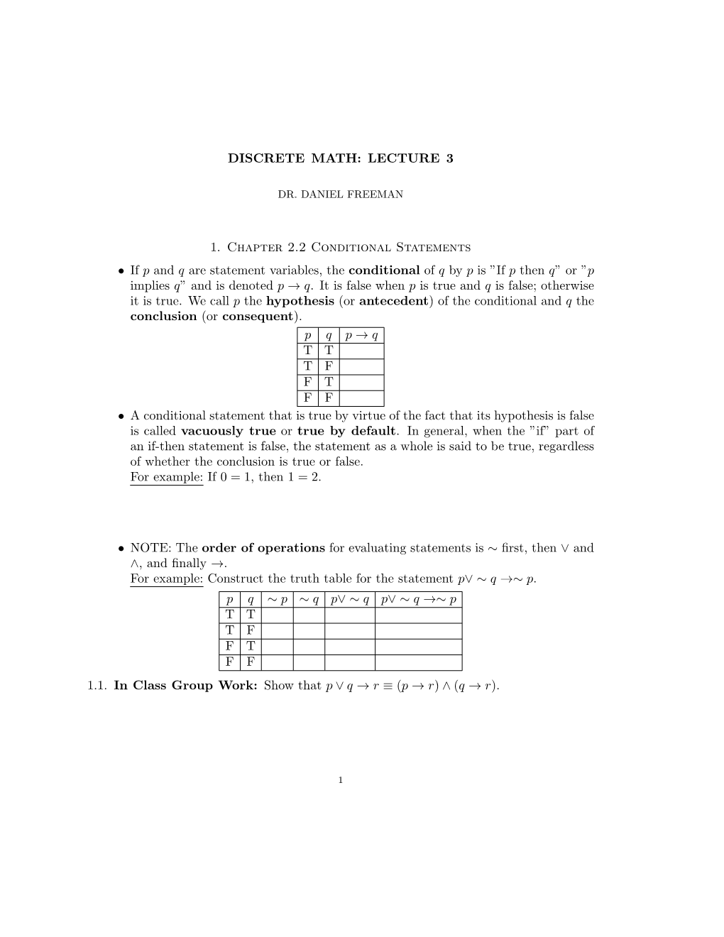 Discrete Math: Lecture 3