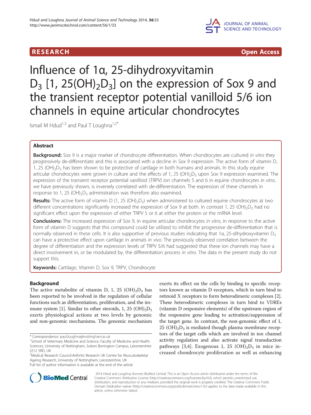 Influence of 1A, 25-Dihydroxyvitamin D3 [1, 25(OH)2D3] on The