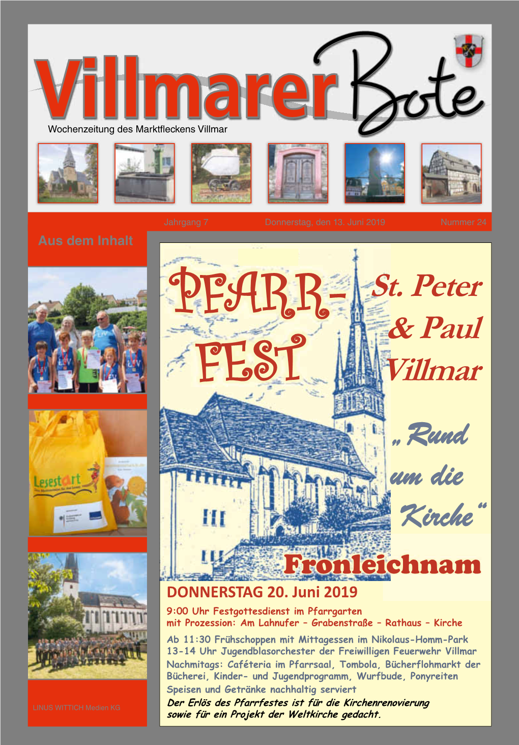Pfarr- Fest Wegverlauf:Pfarrgarten -Peter-Paul-Str.-Zehntenstr.- Burgstr.-Leonhardstr