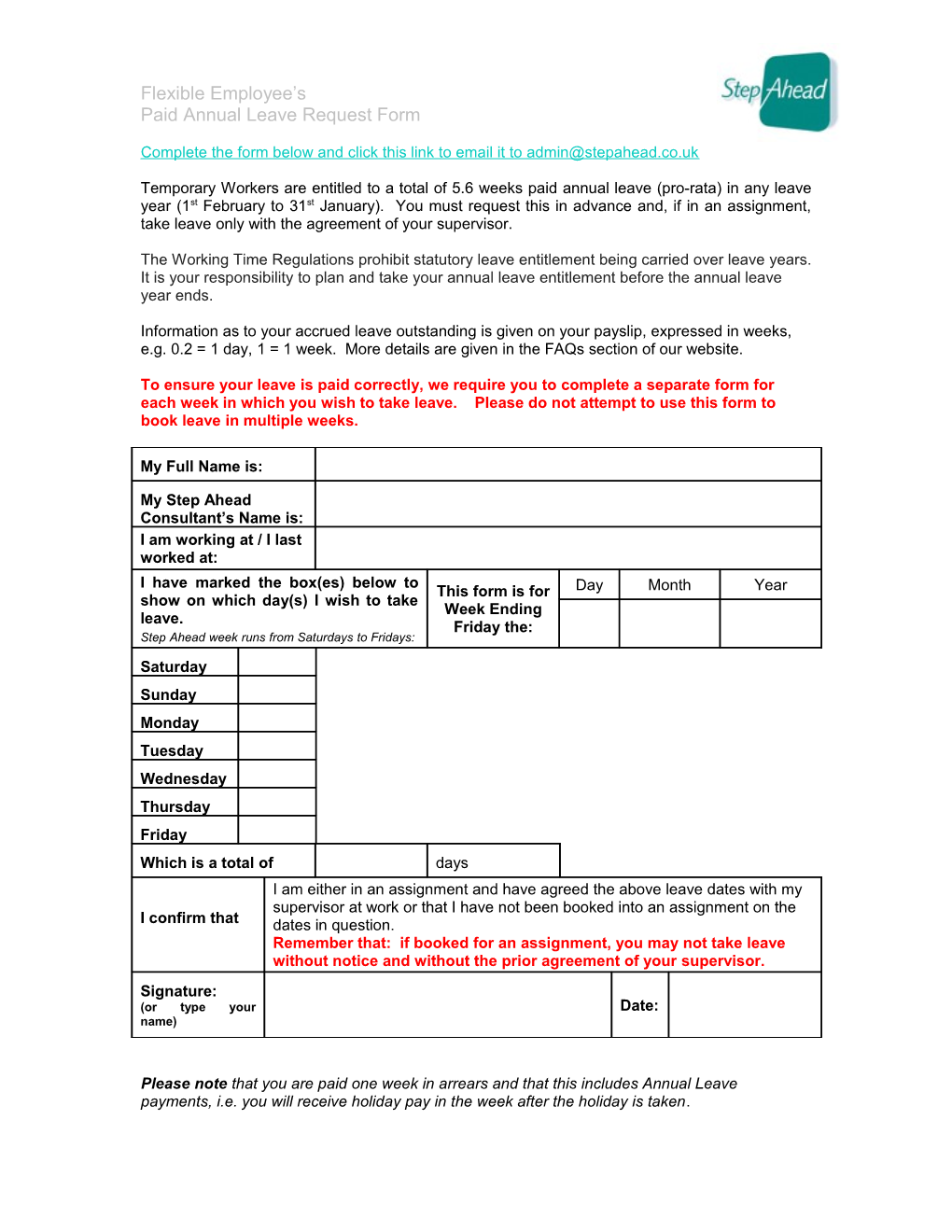 Please Use This Form If You Need to Inform Us of Any Changes to Your Circumstances Or Personal