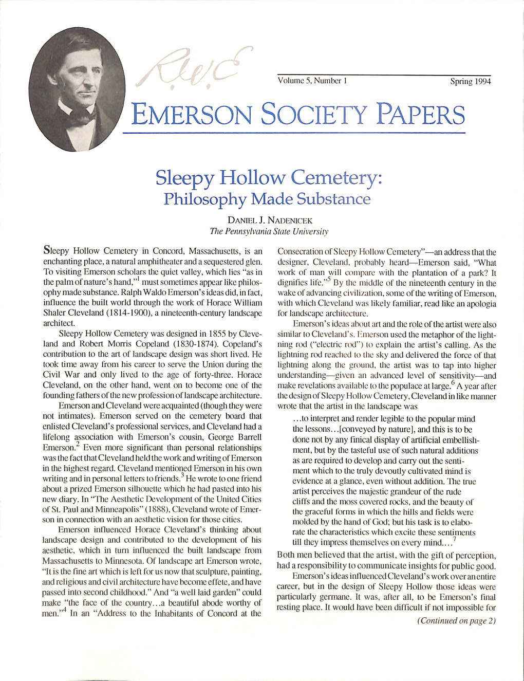 Emerson Society Papers