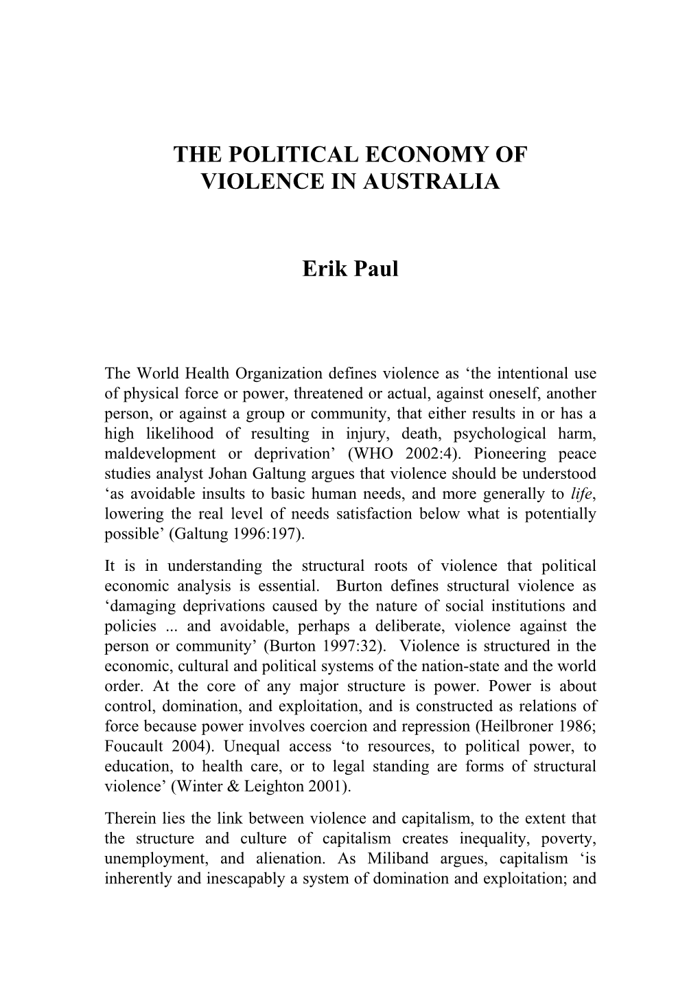 JOURNAL of AUSTRALIAN POLITICAL ECONOMY No 63 Egalitarian Society to Social Wellbeing