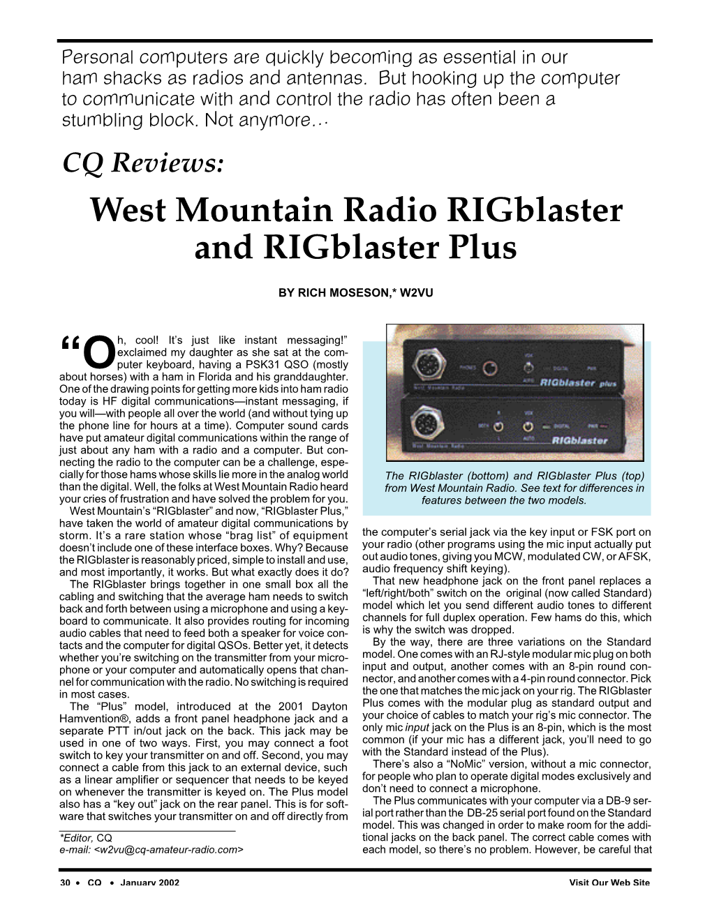 West Mountain Radio Rigblaster and Rigblaster Plus