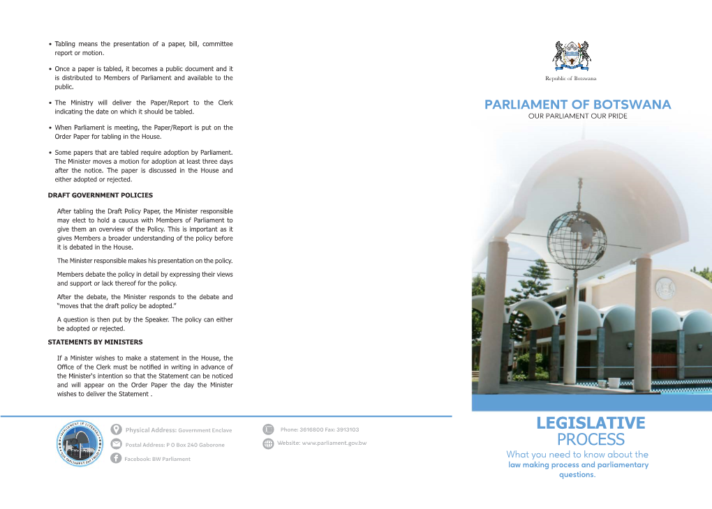 Legislative Process - National Assembly