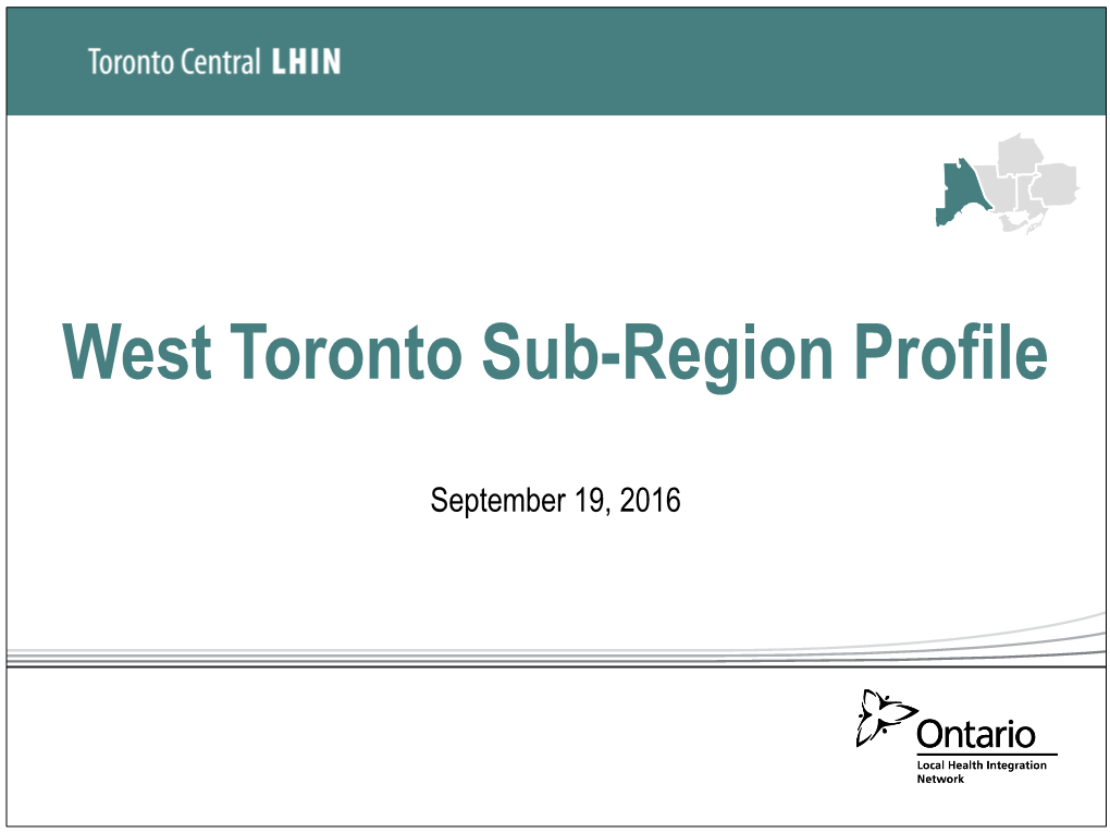 West Toronto Sub-Region Profile