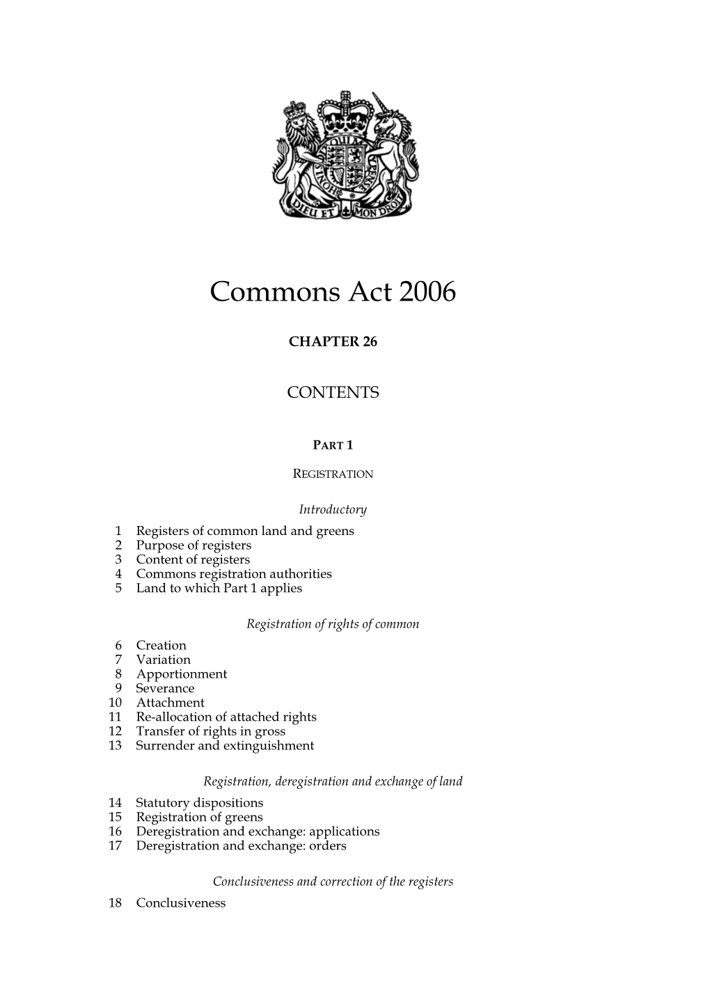 Commons Act 2006
