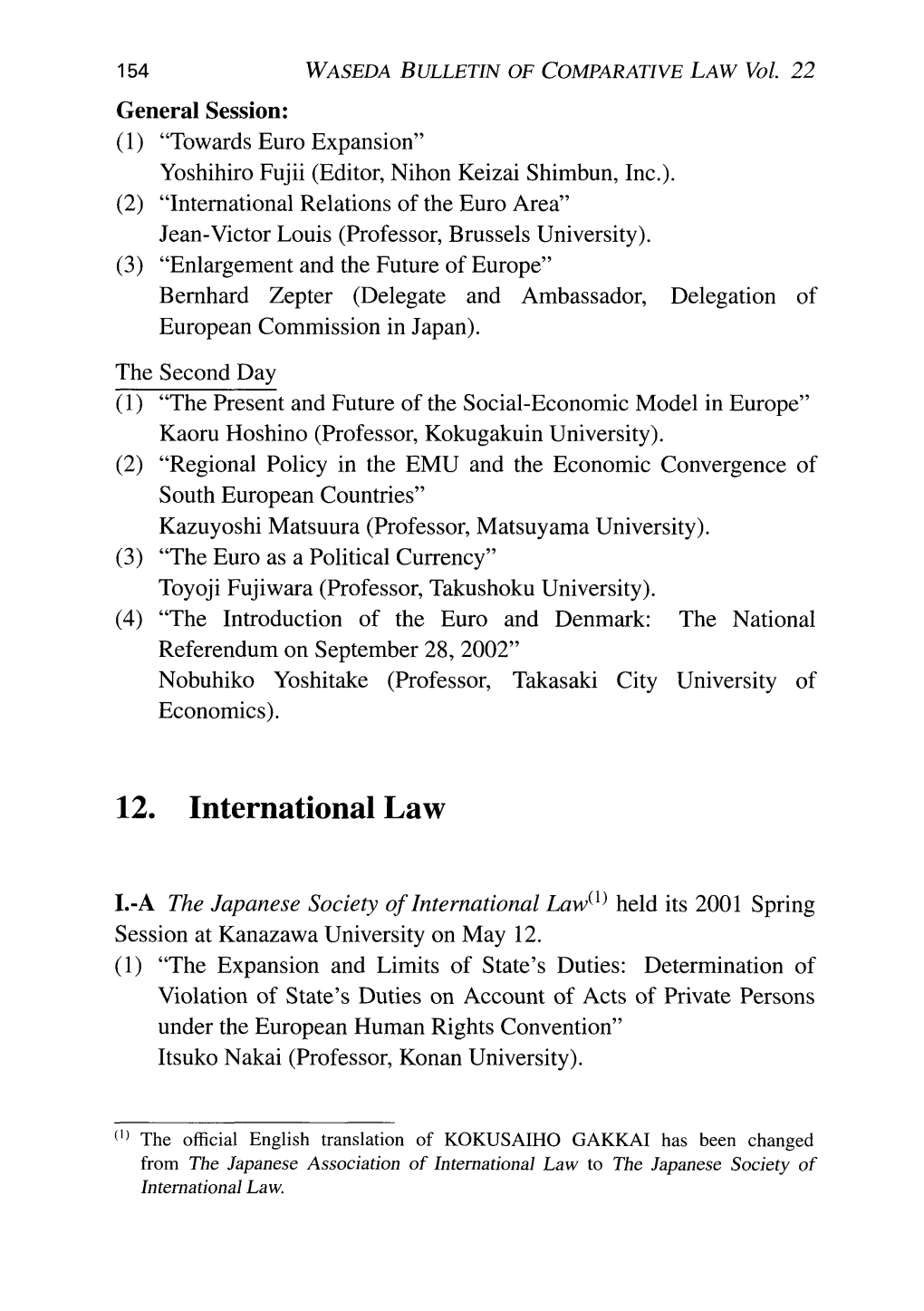 DA BULLETIN of COMPARATIVE LAW Vol. 22