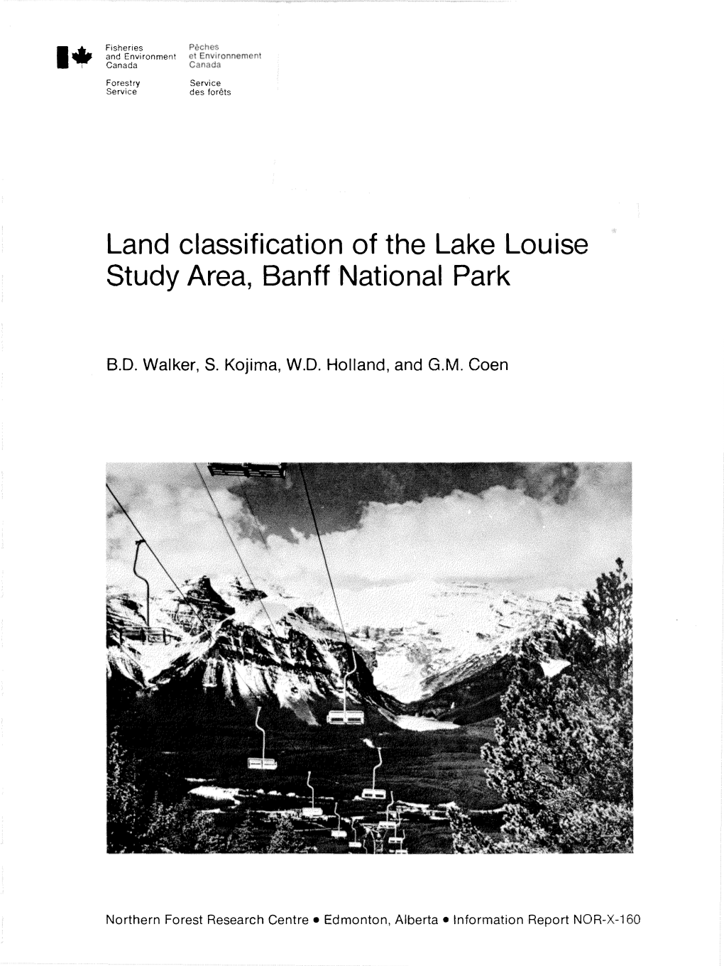 Land Classification of the Lake Louise Study Area, Banff National Park