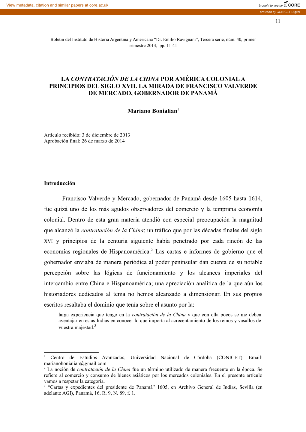 La Contratación De La China Por América Colonial a Principios Del Siglo Xvii