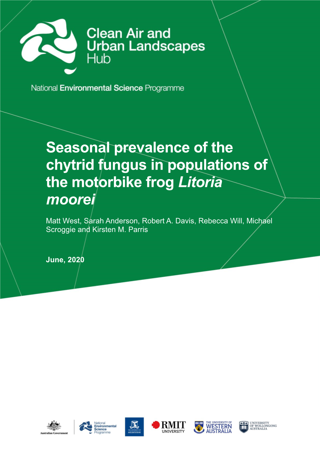 Seasonal Prevalence of the Chytrid Fungus in Populations of the Motorbike Frog Litoria Moorei