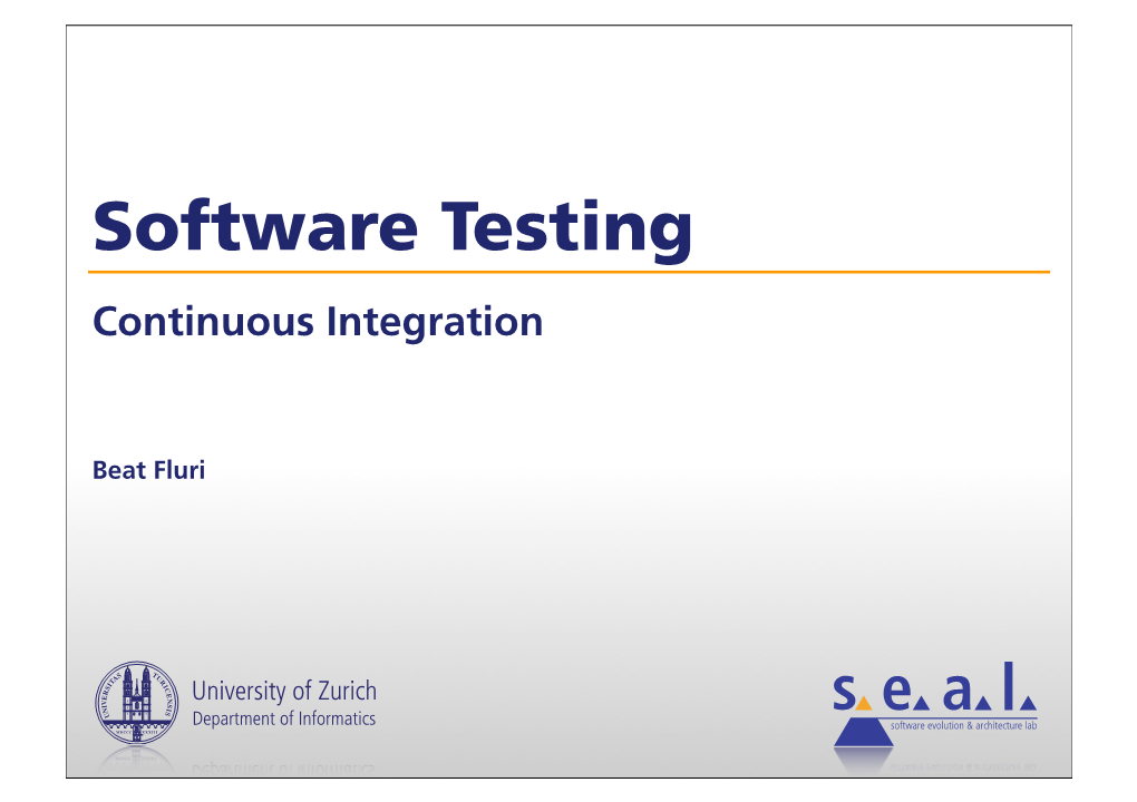 Software Testing Continuous Integration