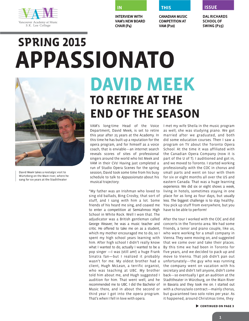 Appassionato David Meek to Retire at the End of the Season