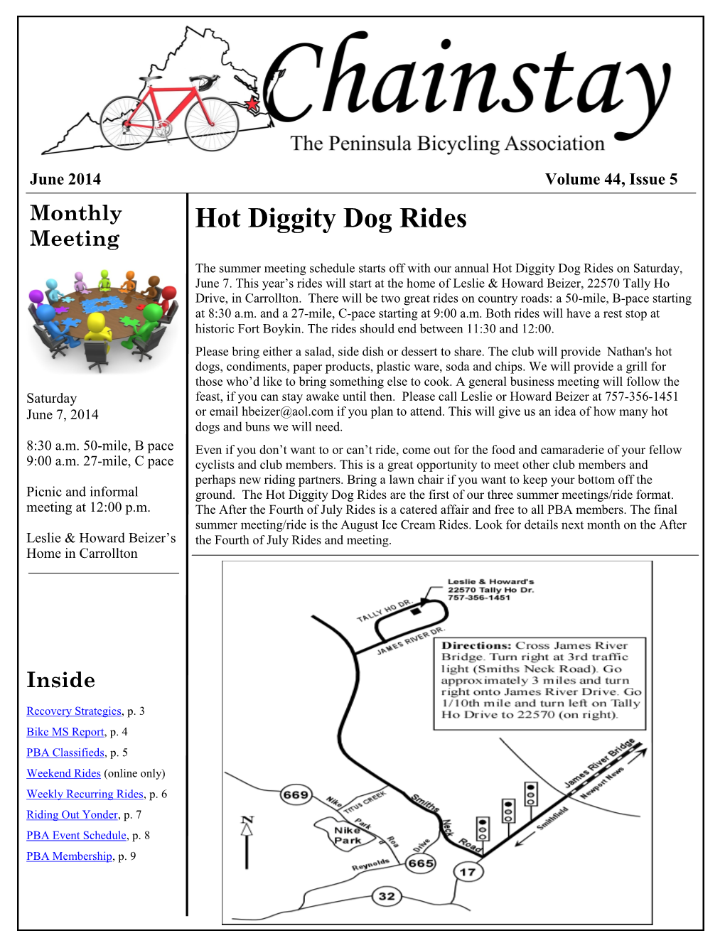 Hot Diggity Dog Rides Meeting the Summer Meeting Schedule Starts Off with Our Annual Hot Diggity Dog Rides on Saturday, June 7