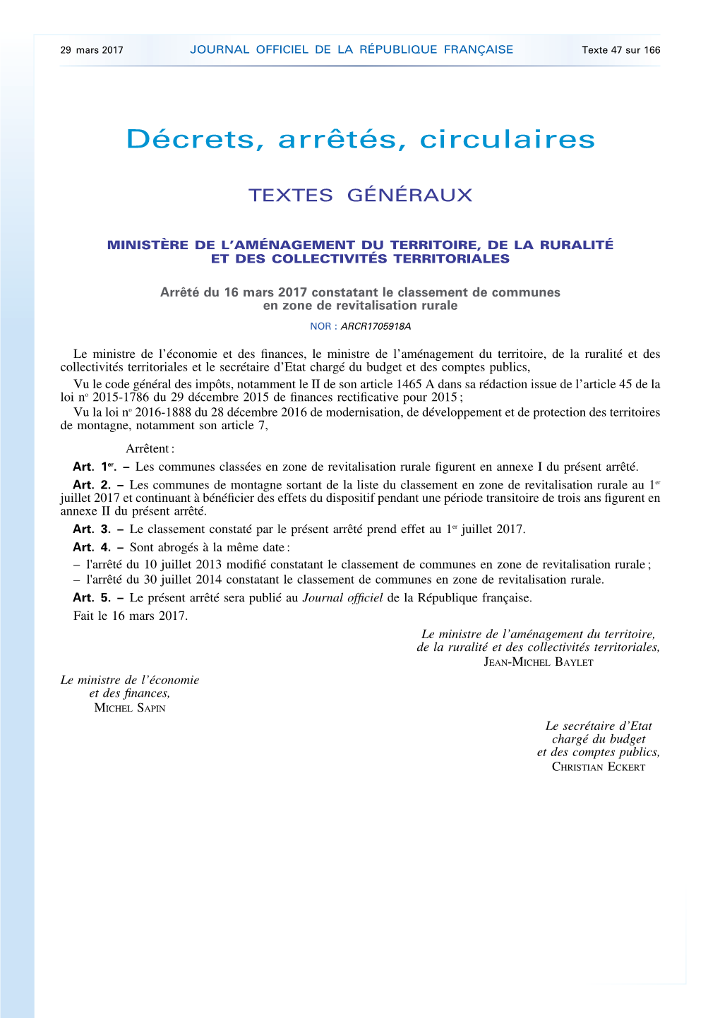 JOURNAL OFFICIEL DE LA RÉPUBLIQUE FRANÇAISE Texte 47 Sur 166