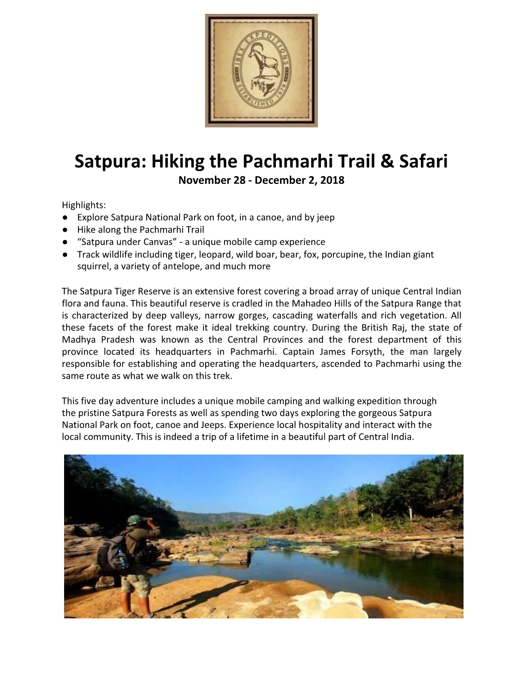 Satpura: Hiking the Pachmarhi Trail & Safari