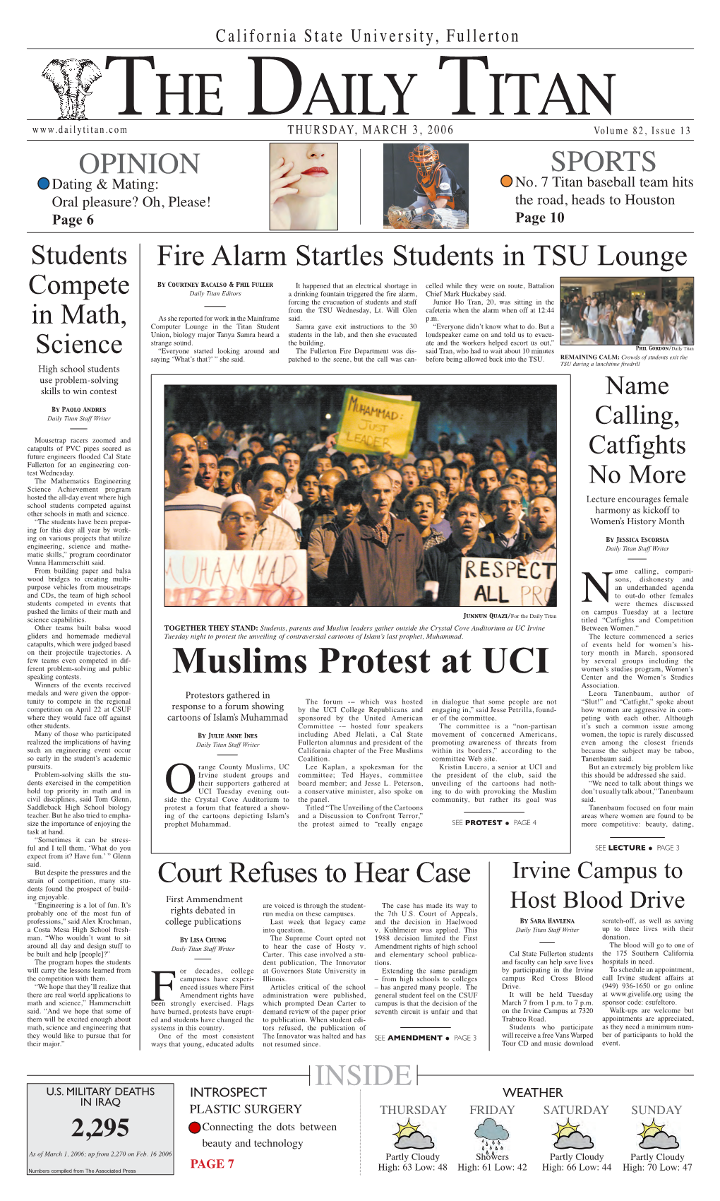 Muslims Protest at UCI Womenʼs Studies Program, Womenʼs Speaking Contests