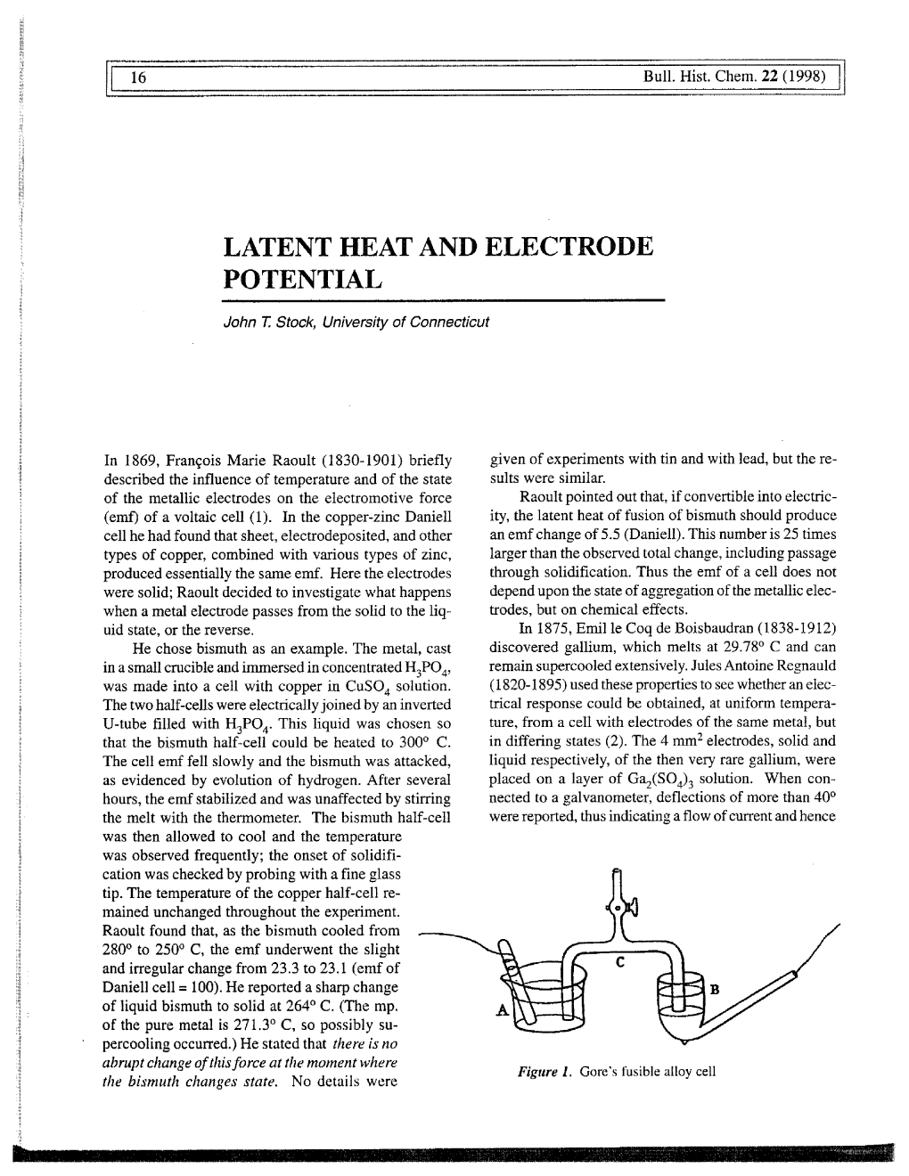 Latent Heat and Electrode Potential