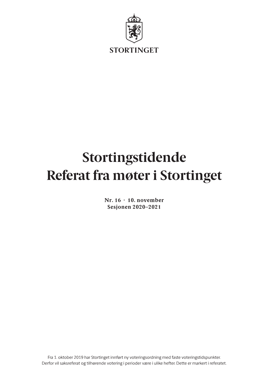 Stortingstidende Referat Fra Møter I Stortinget