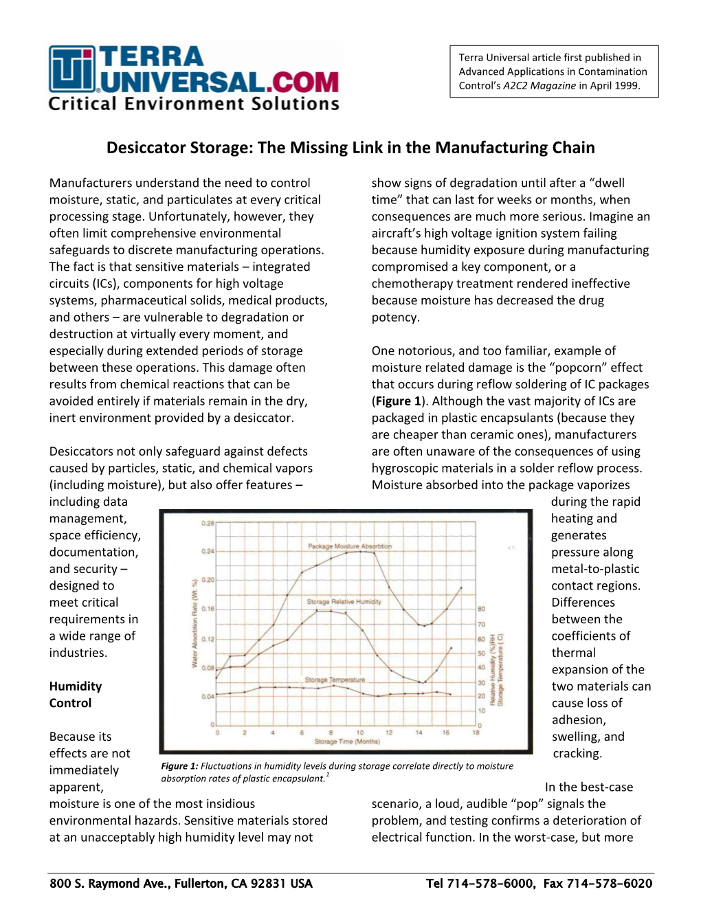 Desiccator Storage: the Missing Link in the Manufacturing Chain