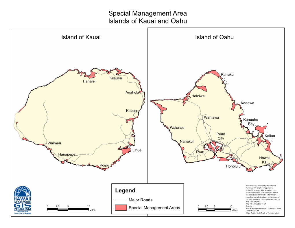 Special Management Area Islands of Kauai and Oahu