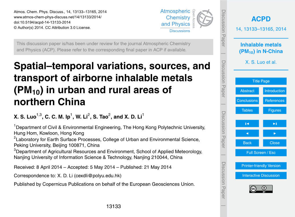 Inhalable Metals (`="0200`="003DPM10) in N-China