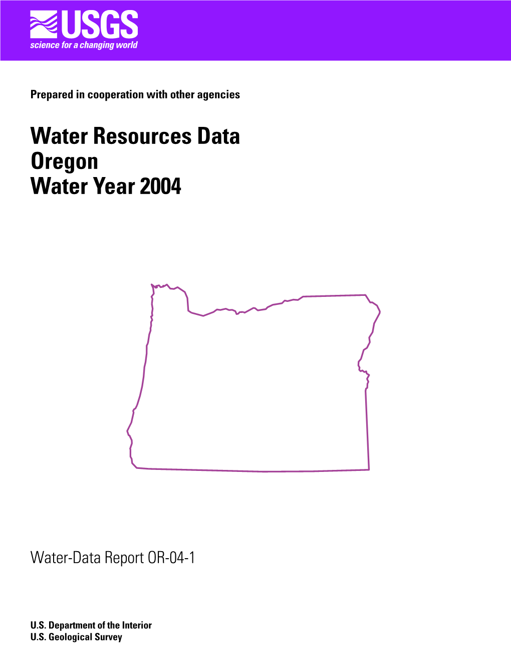 Water Resources Oregon Water Year 2004