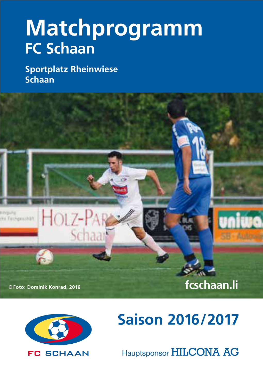 Matchprogramm FC Schaan Sportplatz Rheinwiese Schaan