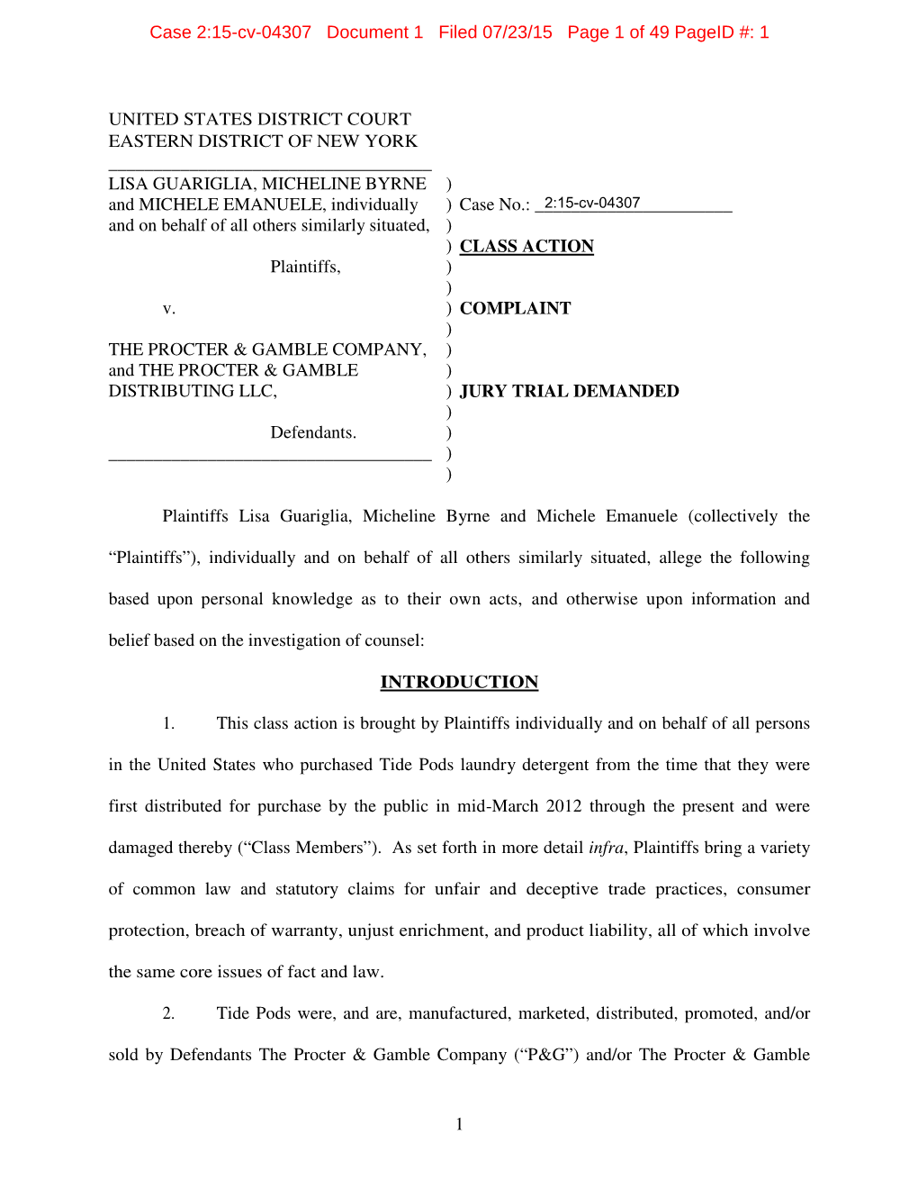 Case 2:15-Cv-04307 Document 1 Filed 07/23/15 Page 1 of 49 Pageid #: 1