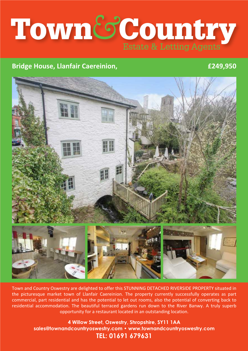 Bridge House, Llanfair Caereinion, £249,950